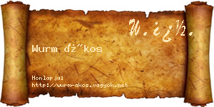 Wurm Ákos névjegykártya
